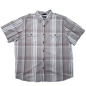 Carhartt Loose Fit Men’s Short Sleeve Button Down Size Extra Large XL Tall Plaid